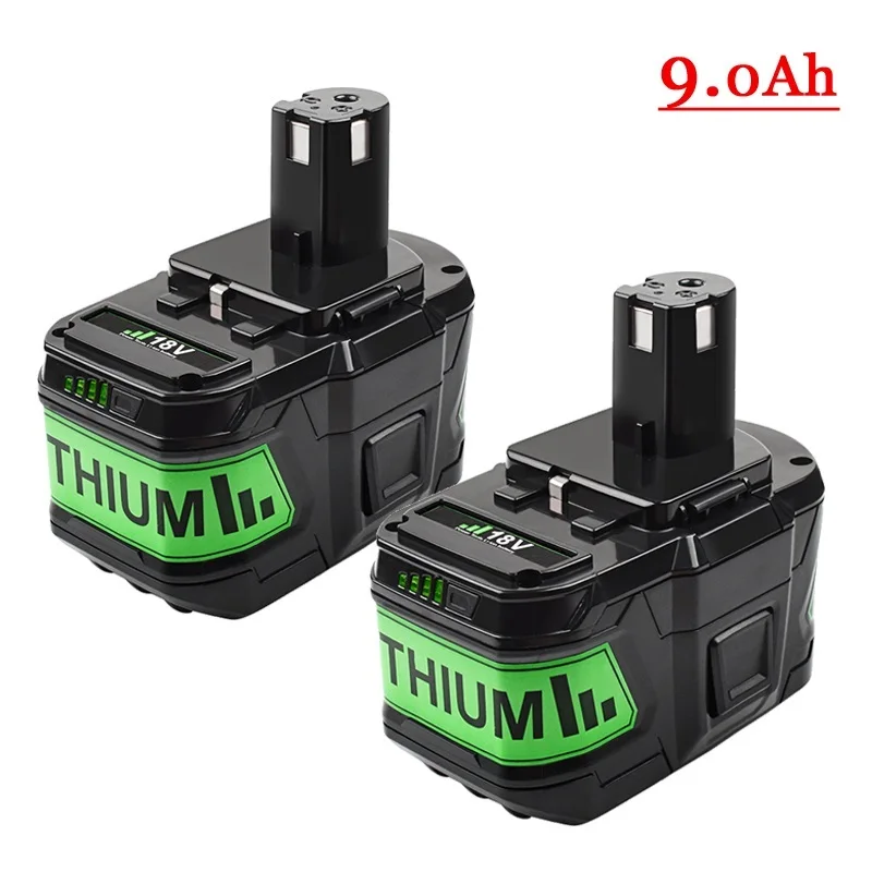 New P108 9.0Ah Replacement Battery Compatible with for Ryobi P102 P103 P104 P105 P107 P100 RB18L50 RB18L40 Crodless Power Tools