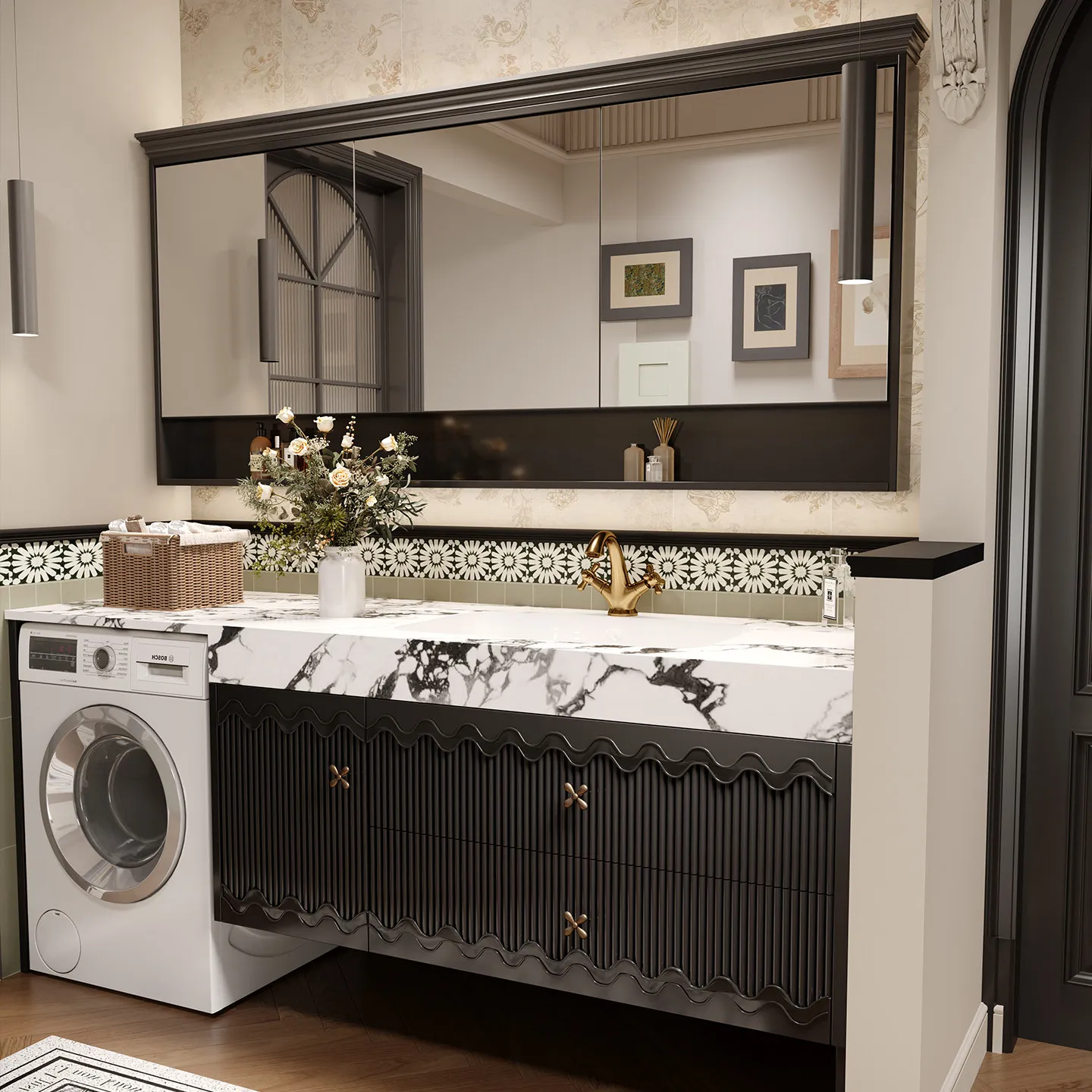 

Oak washing machine cabinet combination, toilet sink, bathroom cabinet