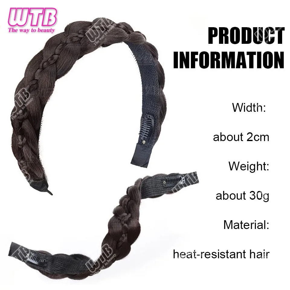 المرأة شعر مستعار اصطناعي تويست مضفر عقال هوب موضة إكسسوارات الشعر شريط مرن غير قابل للانزلاق للنساء والفتيات