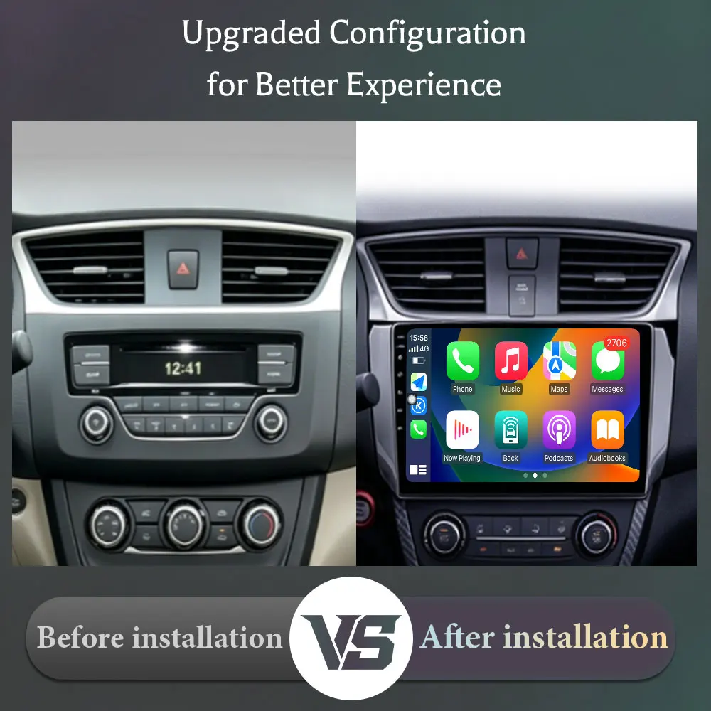 For Nissan Sylphy B17 Sentra 12 2012‑2017 Car Radio GPS Navi 9 inch Intelligent Android System WiFi DSP Stereo Wireless CarPlay
