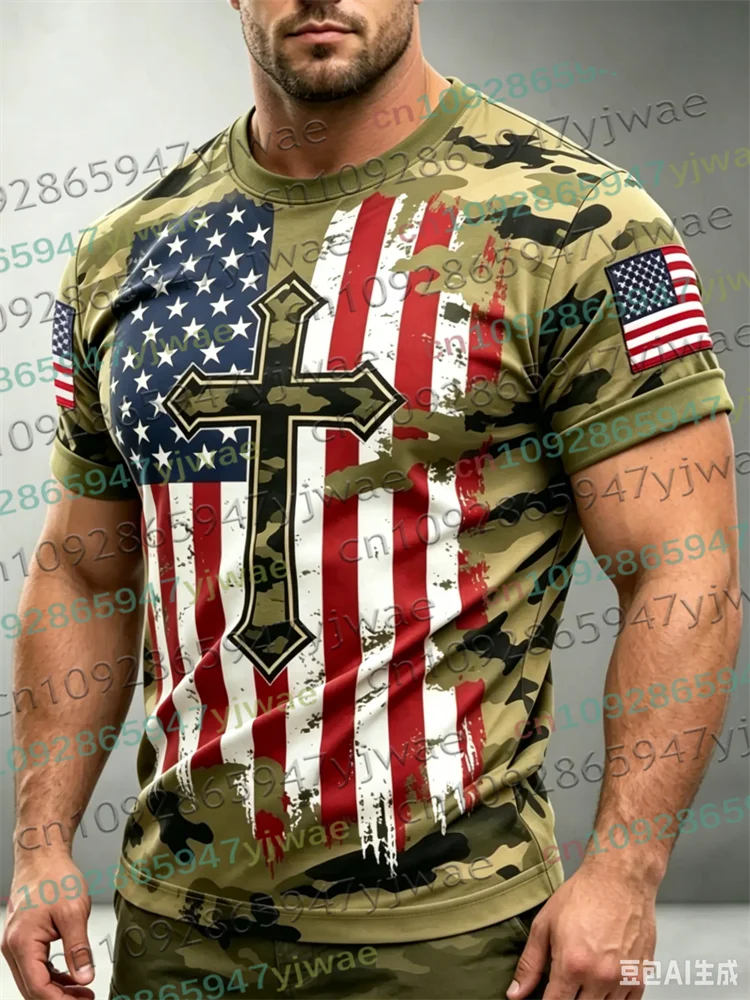 America 250th Anniversary 3D-Druck-T-Shirt für Herren, USA-Flagge 1776–2026, patriotische Kleidung zum amerikanischen Unabhängigkeitstag, Eltern-Kind-Oberteil – Detail 6