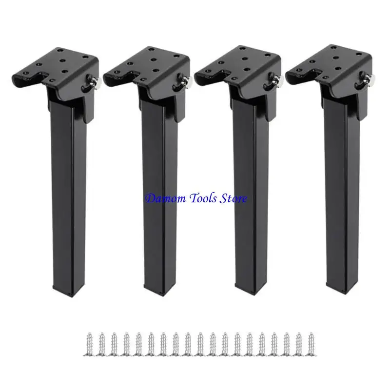 57BE 4pcs Table Legs Metal Legs for Coffee Tables Heavy Duty Foldable Furniture Legs