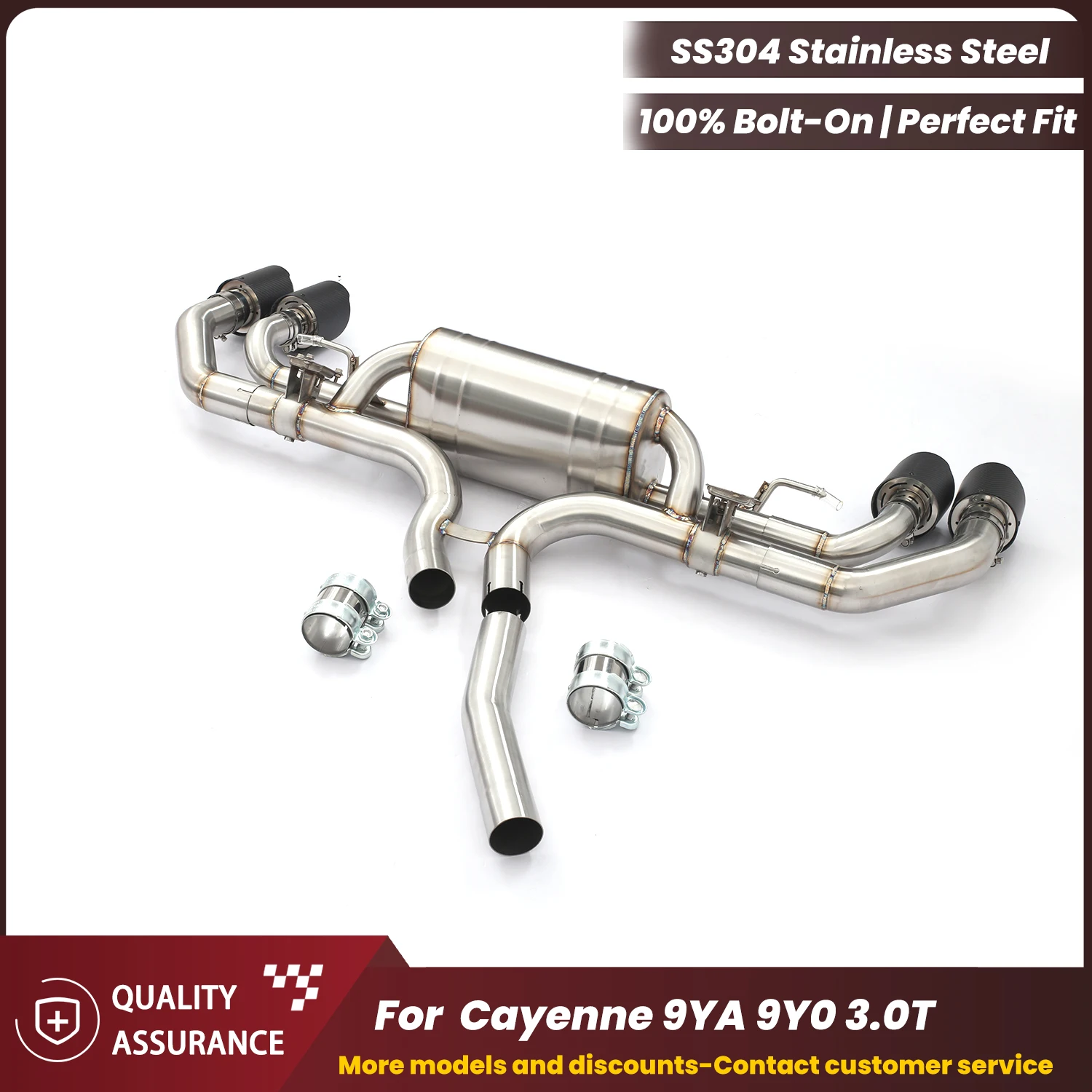 

ECCF Stainless Steel Catback Exhaust System for Porsche Cayenne 9YA 9Y0 3.0T Sport Sound Performance Upgrade
