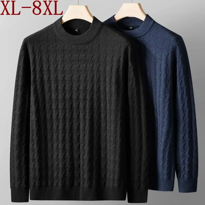 

8XL 7XL 6XL 2023 New Fall Winter High End Casual Thermal Sweater Men Turtleneck Mens Pullover Sweaters Thick Warm Male Knitwear