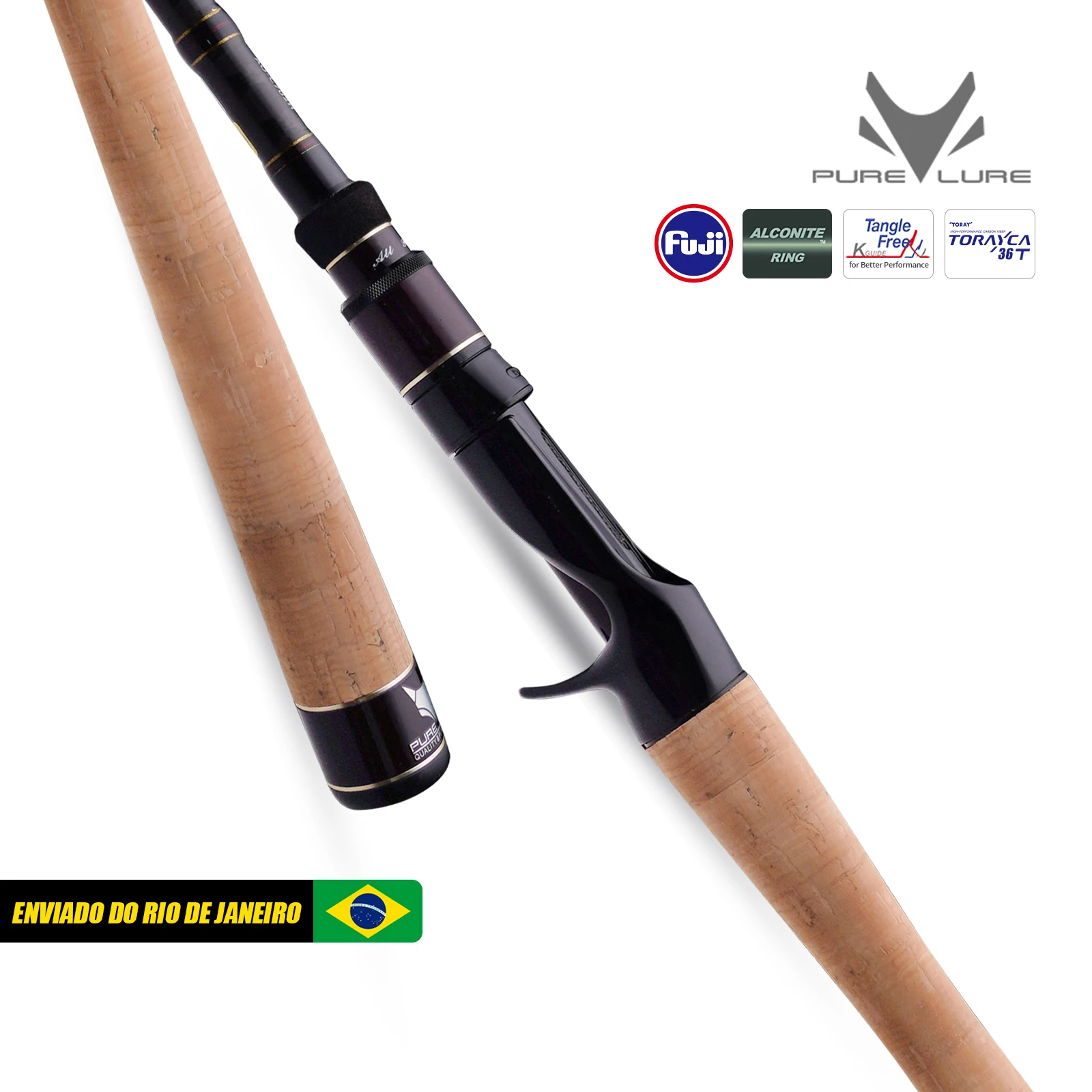 PURELURE AMARO Vara giratória para baixo Vara de pesca de arremesso longo de alto carbono em acessórios FUJI, mais carretel giratório