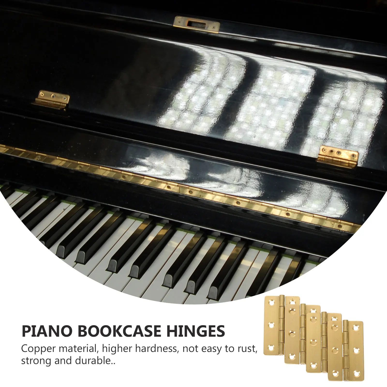 

4Pcs Small Copper Piano Hinges Heavy Duty Butt Hinges Smooth Quiet for Jewelry Box Wooden Cabinet Door Craft Piano Hinge