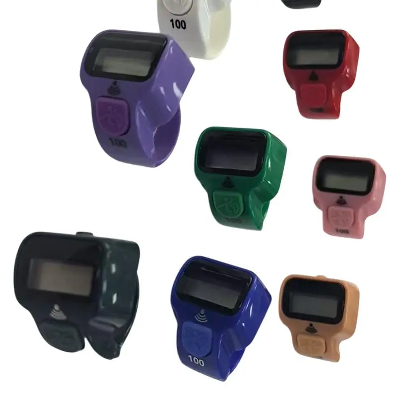 1Pcs LED Display Electronic Finger Clicker Bead Timer Counting Mini Shape Finger Counter LCD Electronic Digital Tally Counter