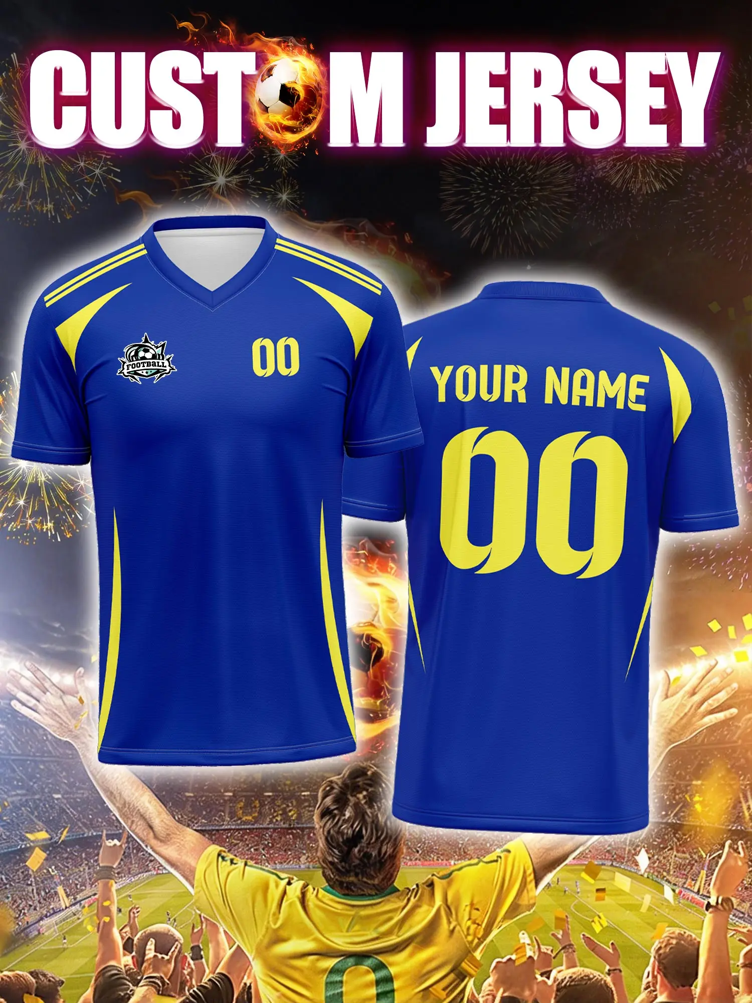 

Футбольная форма на заказ с индивидуальным изображением, номером и именем, экипировка для болельщиков на стадионе в день матча