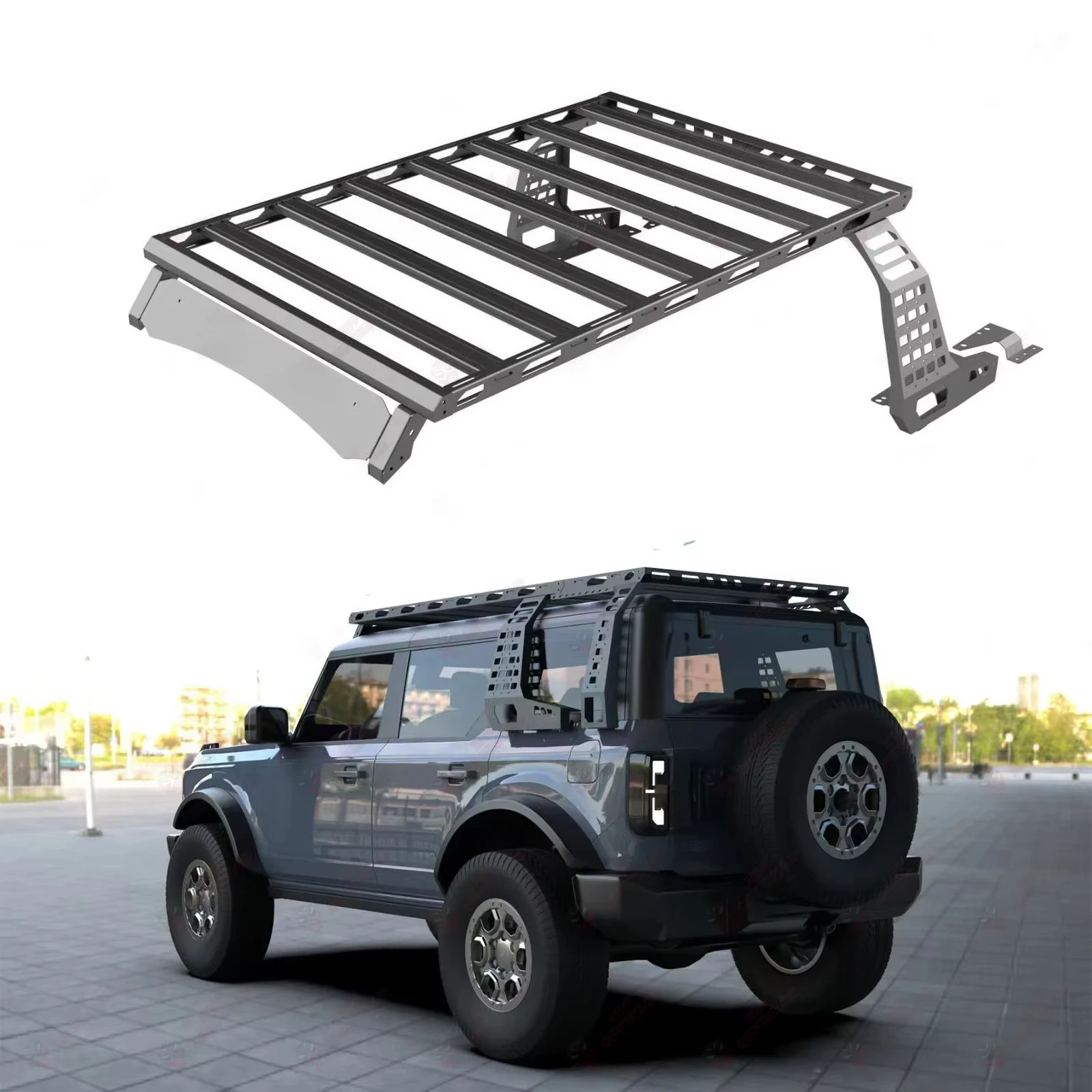 

Hard Top Roof Rack for Ford Bronco 2021 2022 2023 2024 Roof Platform Kit Off-road Exterior Parts Side Window Armorcustomcustom