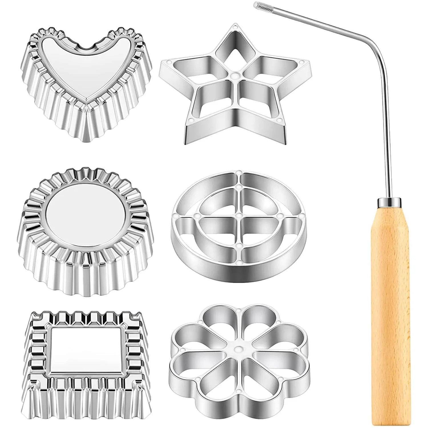 Aluminiowe formy do robienia rozet Bunuelos Forma z uchwytem Narzędzia do pieczenia ciastek Achappam Pieczenie Gotowanie Akcesoria kuchenne