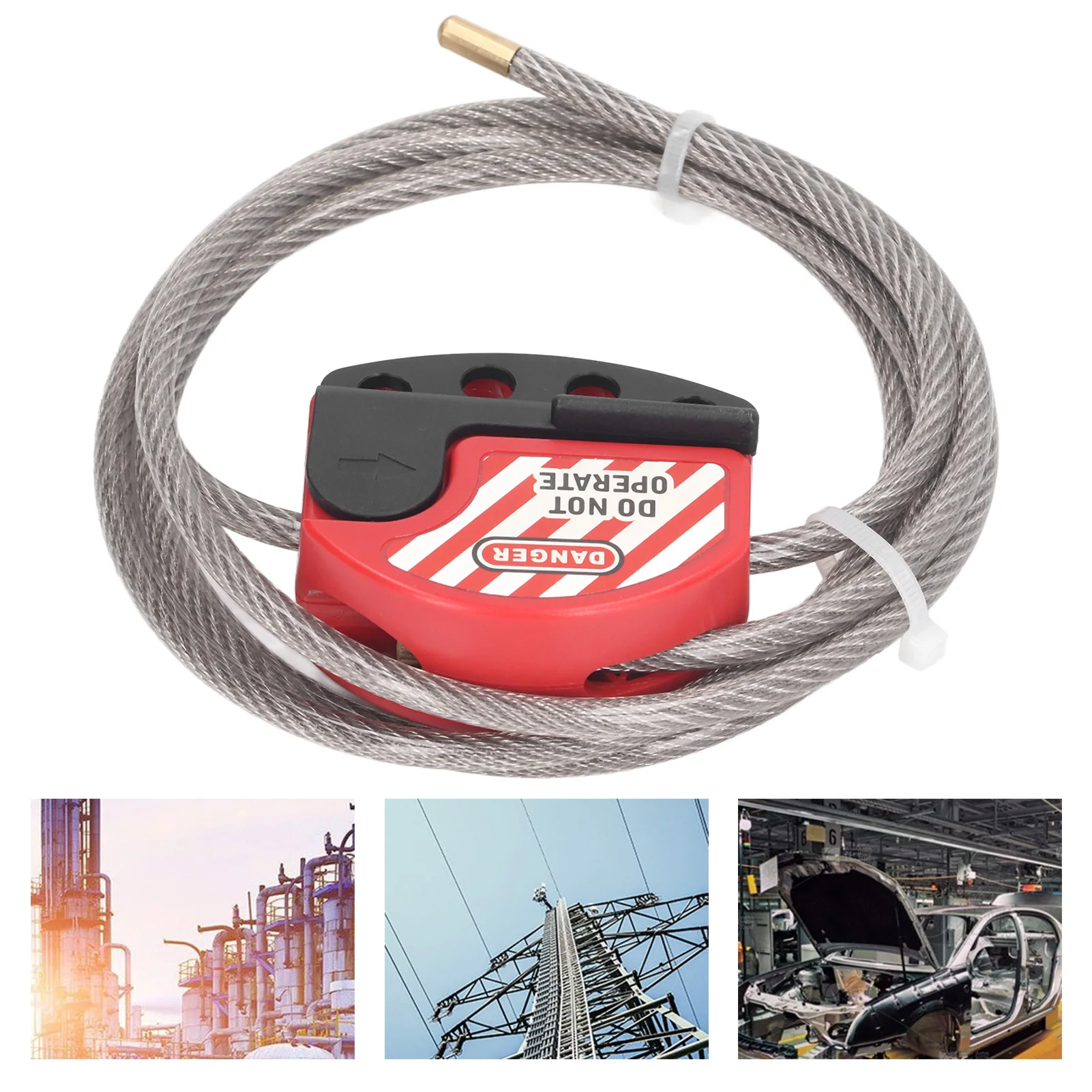 

Adjustable Cable Lockout Kit Tagout Cable Lock Adjustable Lockout Device Stainless Steel 4 Key Hole for Repair Management