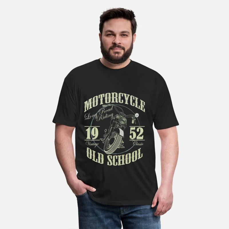 

0419 Vintage Custom Retro Cafe Racer Gift T-Shirt for Racing bikers 100% cotton printed Motorcycle Graphic clothes All size Tops