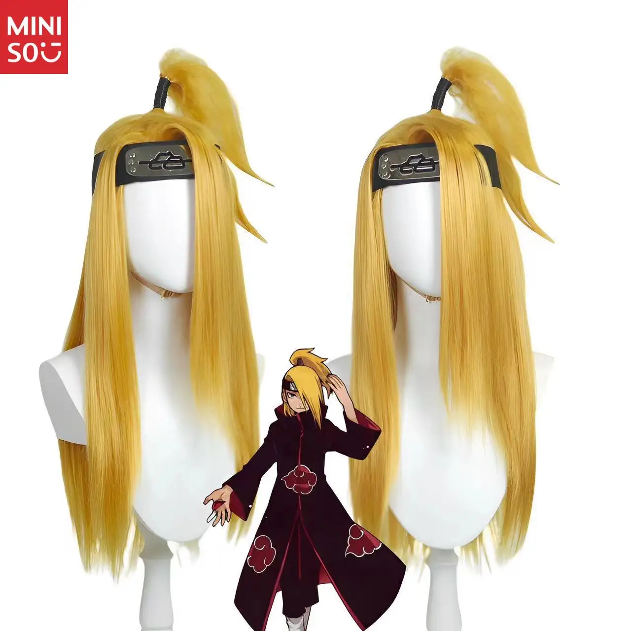 باروكة أنيمي ناروتو ديدارا كوس - باروكة كوسبلاي ذهبية نابضة بالحياة ذات مظهر طبيعي، شعر صناعي لمجموعات المعجبين #1