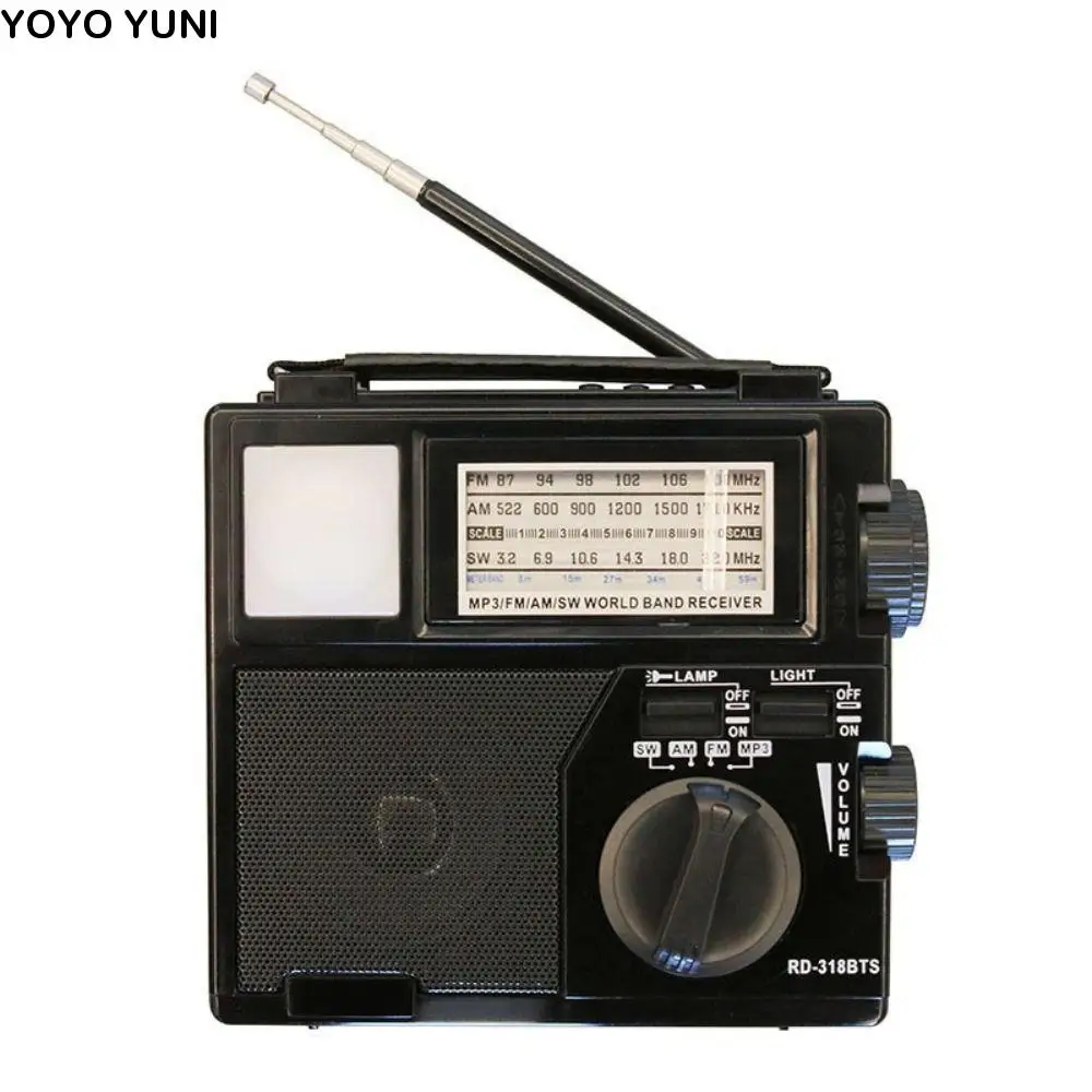 الطاقة الشمسية المحمولة راديو الطوارئ مصباح ليد جيب شاحن الهاتف FM AM SW راديو استقبال مشغل موسيقى متعدد الوظائف #1