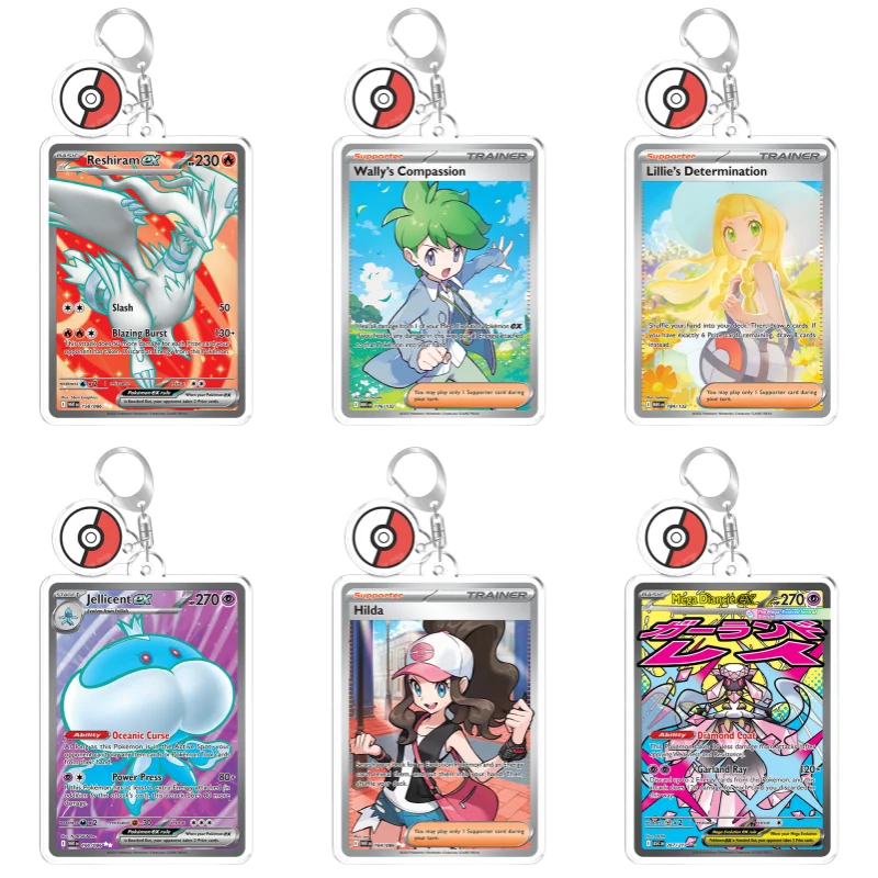 Llavero de acrílico reciclado para fans del anime Pokémon: regalo para Lillie, Acerola, Keldeo, decoración para mochila, juguete raro