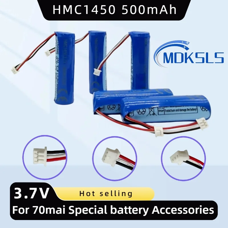 New 3.7V 500mAh Li-ion Battery for 70mai Smart Dash Cam Pro Midrive D02 HMC-1450 Replacement Batterie 3 Wire Plug 14x50mm Tools