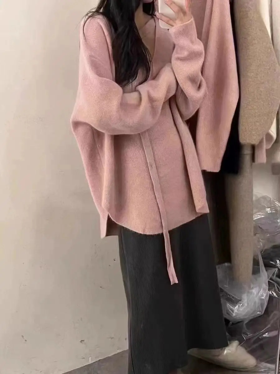 

Свитера Джемперы Кардиганы Женские и укороченный топ вместе Кашемировая сексуальная отделка Обычная послеобеденная Y2K Французский стиль Элегантный сладкий