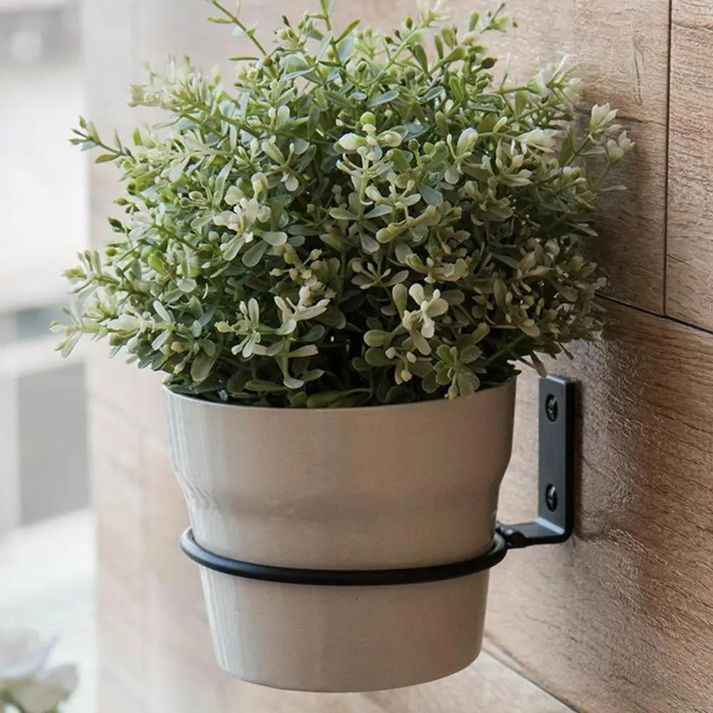 Metal Office Railing Wall Mounting Planter Pot Stand Planters Rack Flower Pot Holder Ring