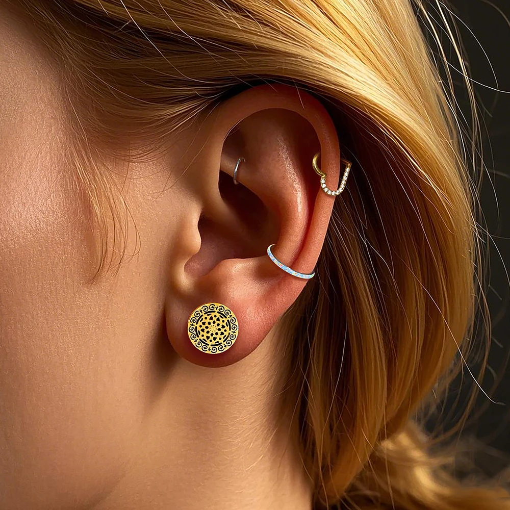 Giga 2PCS Vintage Stainless Steel Double Flared Ear Piercing Plugs Expander for Earlobe Tunnels Body Gauges Earrings Jewelry