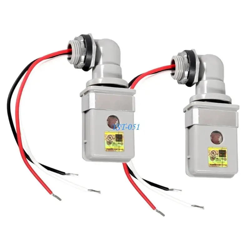 E15A 2Pcs Waterproof Photoelectric Switches With Swivels Mount for Outdoor Lighting