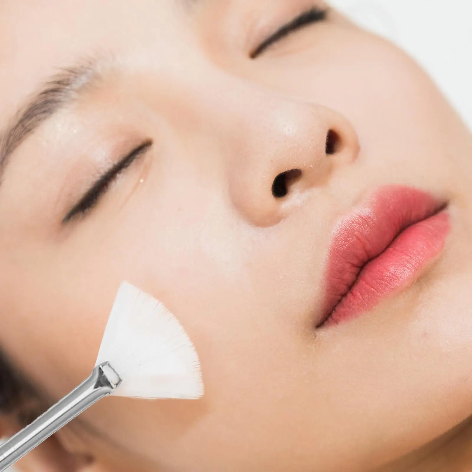 3pcs แปรงพอกหน้า Fiber Face Applicator ไม้ไผ่ Exfoliating พัดลมรูปร่าง Skin Care เครื่องมือแปรงแต่งหน้า