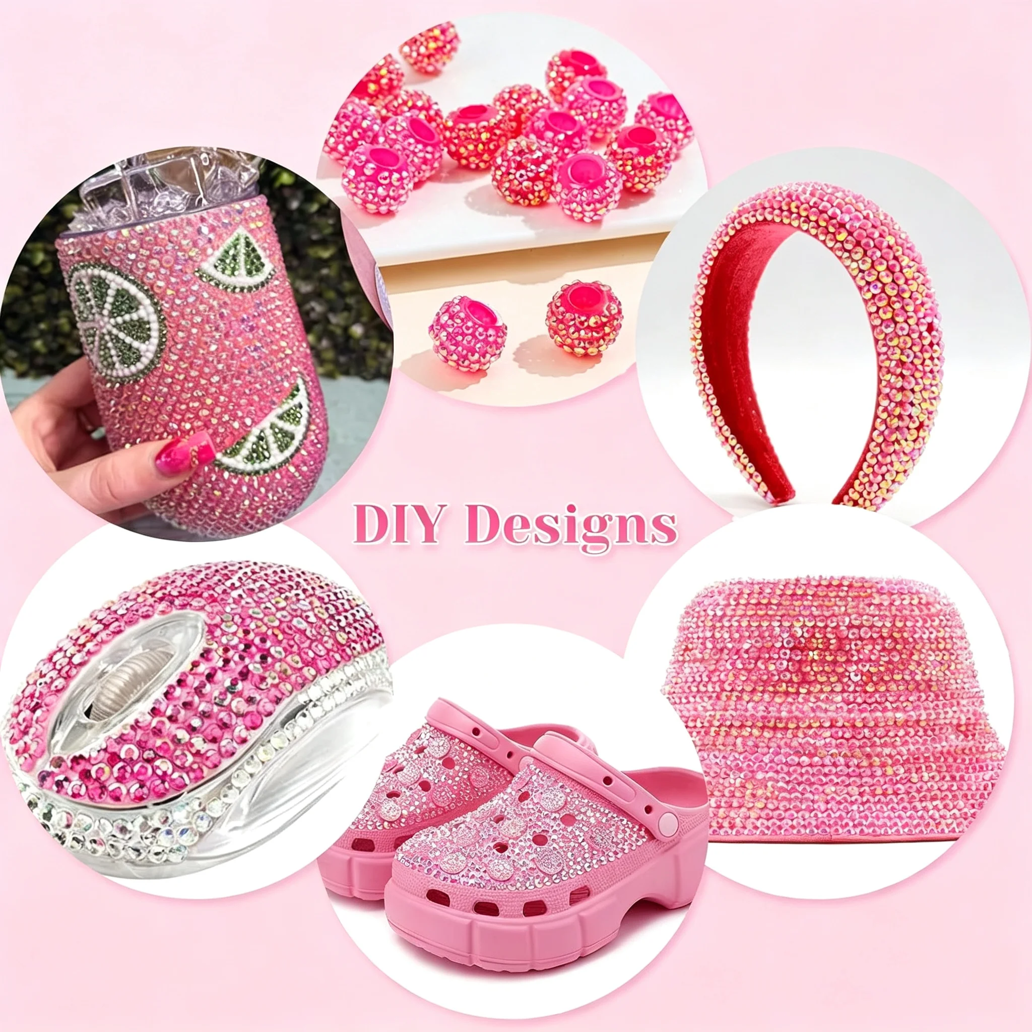 Round Crystal Rhinestones Suitable for DIY Decoration of Water Bottles Shoes Headbands Hats Phone Cases Nail Art and Clothing