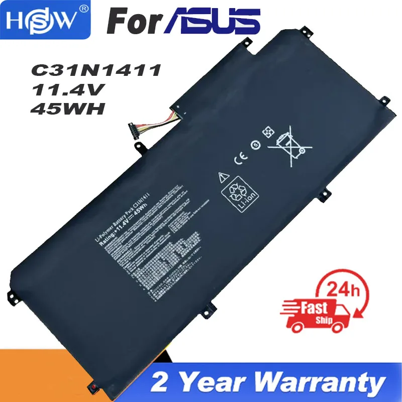 11.4V 45Wh Laptop Battery C31N1411 for ASUS Zenbook UX305 UX305L UX305F UX305C UX305CA UX305FA Notebook Polymer Battery