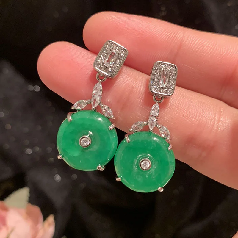 Green Lantern National New Chinese Retro Elegance Tassel Earrings