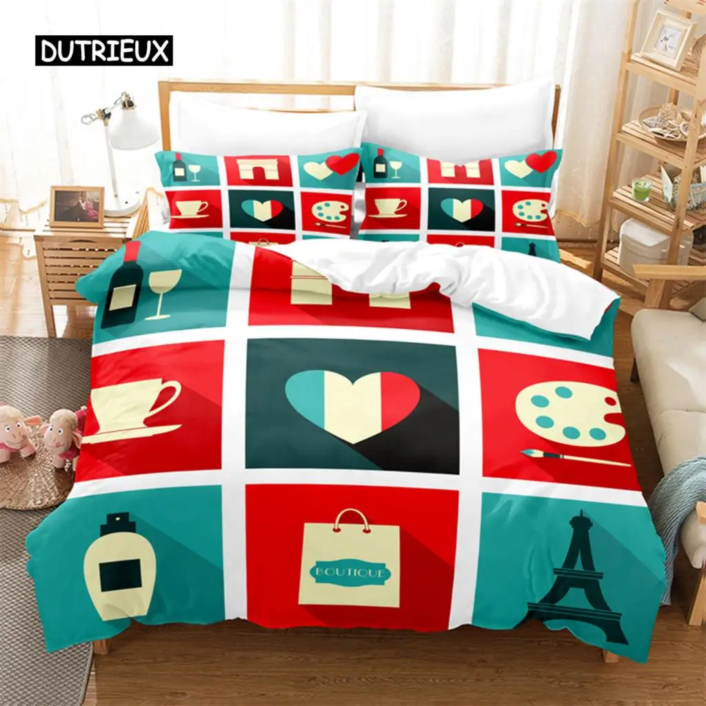 

Love Paris Bedding Set Duvet Cover Set 3d Bedding Digital Printing Bed Linen Queen Size Bedding Set Fashion Design