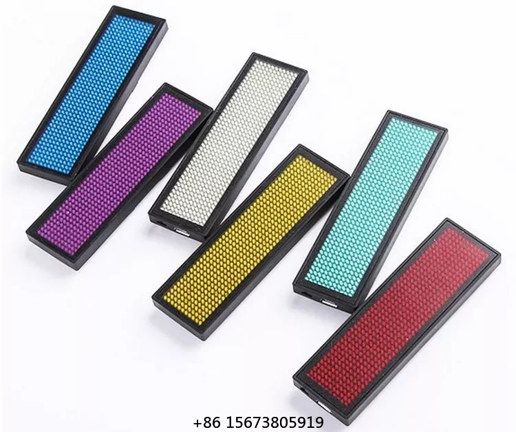 

APP Control Programmable LED Name Badge Rechargeable Waiters LED Custom Party LED PVC 25 Mall Decoration Polymer Lithium Battery