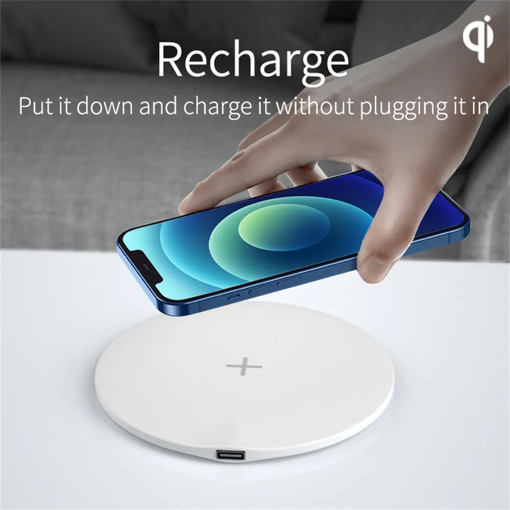 15W Qi Wireless Chargers For iPhone 14 13 12 11 Pro Max XS XR 8 Type C Fast Wireless Charging Pad For Samsung S21 S20 S10 Xiaomi