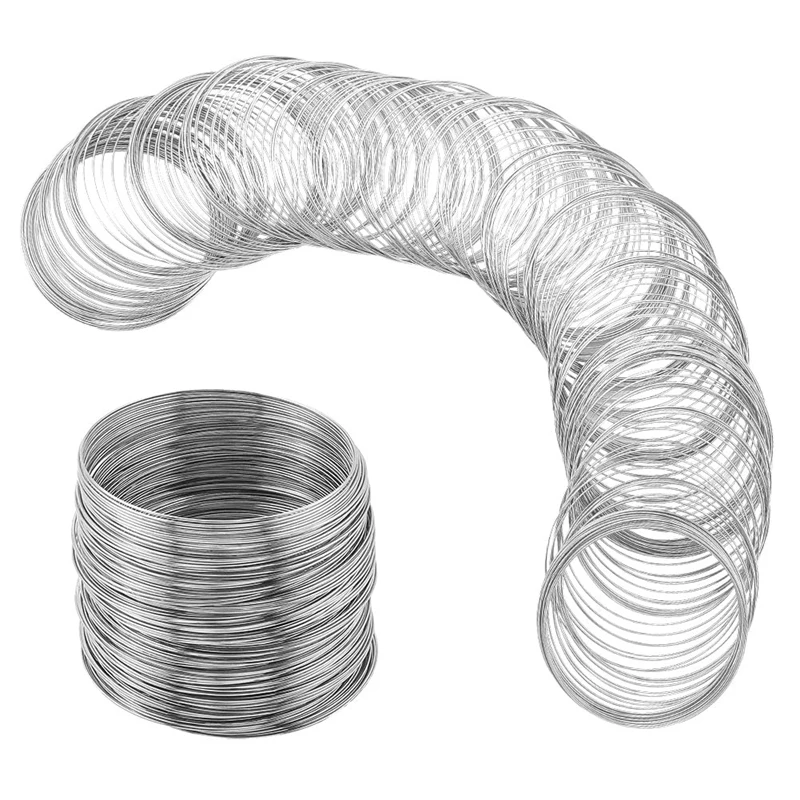 500 Loops Beading Jewelry Wire 22 Gauge Steel Memory Wire Bracelets Bulk Silver Cuff Bangle Findings For Jewelry Making