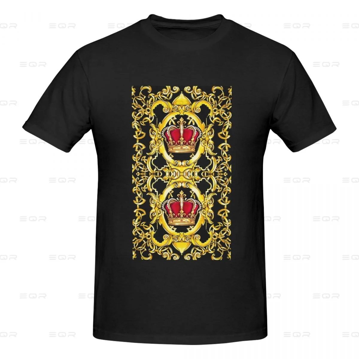 Golden Lion And Damask Ornament 6 Men's round neck T-shirt,Modern,Novelty all the year round Gift