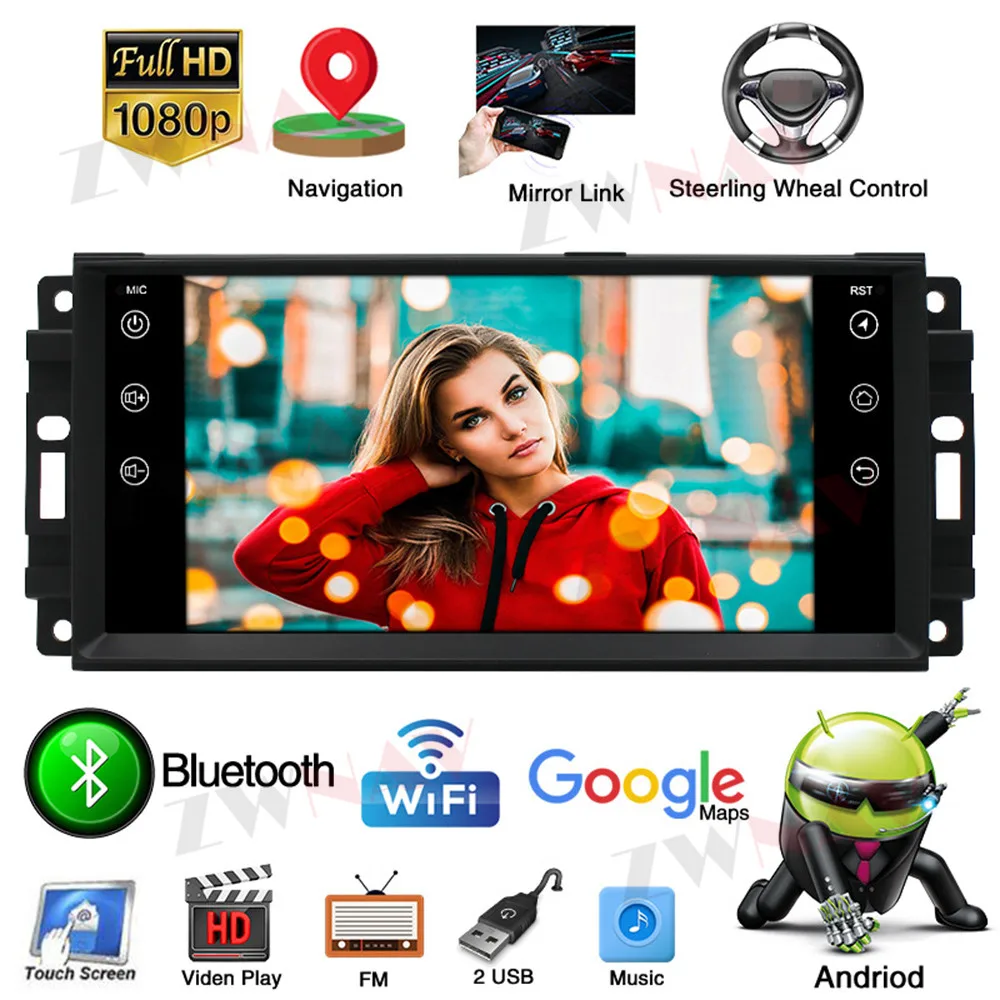 7'' Android For Jeep Wrangle For Jeep Compass For Jeep Patriot For Jeep Commander For Chrysler Sebring For Dodge Cailber Carplay