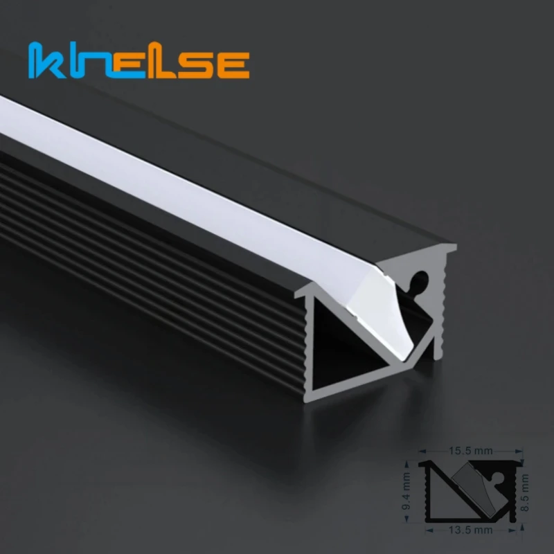 3.3ft Recessed Cabinet Lamp 45 Degree Oblique LED Aluminum Profile Hidden Linear Channel Silicone Cover Shelf Strip Light 10pcs