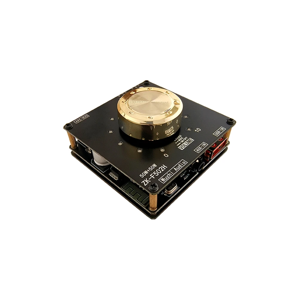 

ZK-F502H Volume Indicator Bluetooth Audio Power Amplifier Board Module TPA3116D2 2.0 Stereo 50W+50W Stereo Amplifier