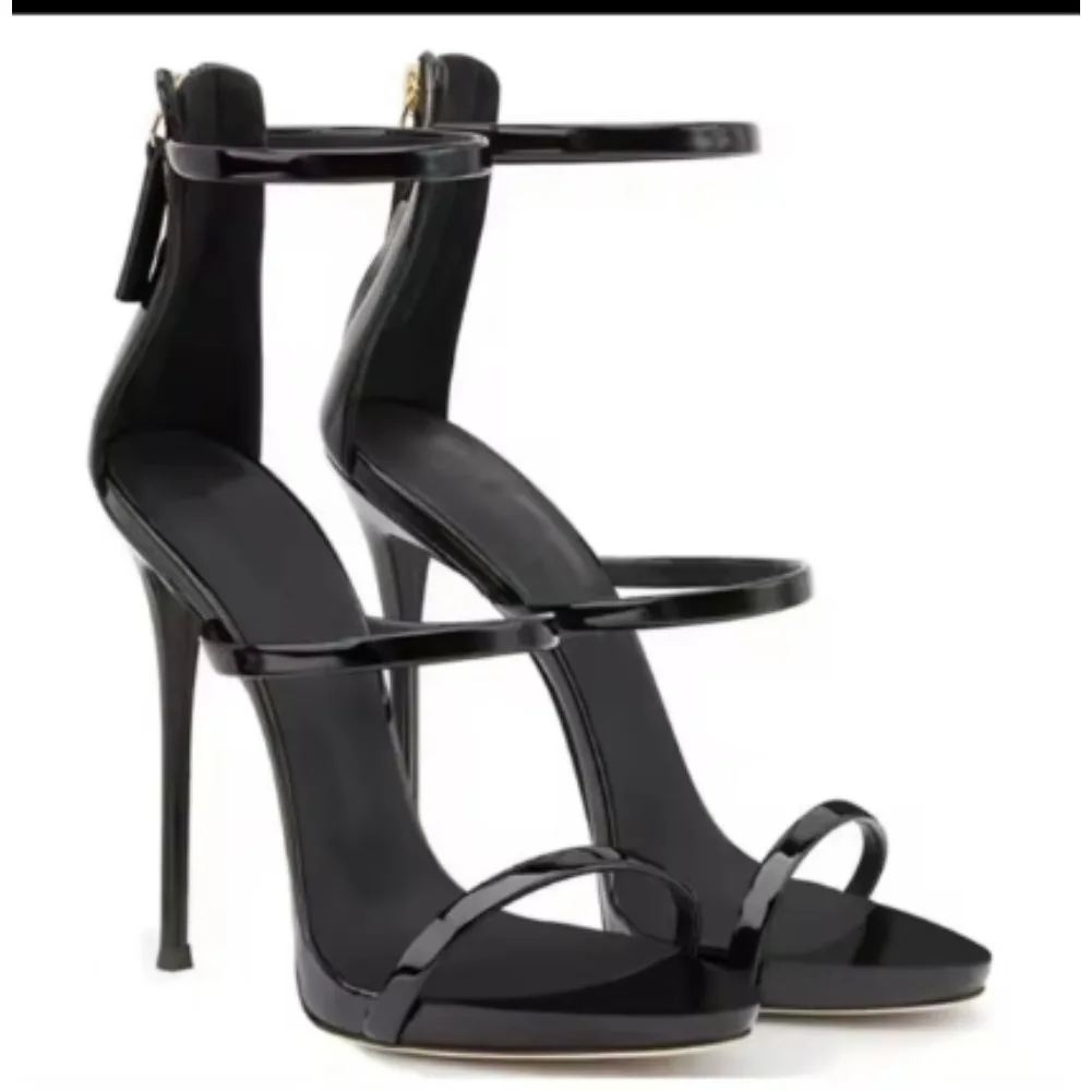 

2026 New Luxury Women Summer Sexy Stiletto Heels Sandals Fashion High-quality Banquet Zipper Strap Combination High Heels Pumps