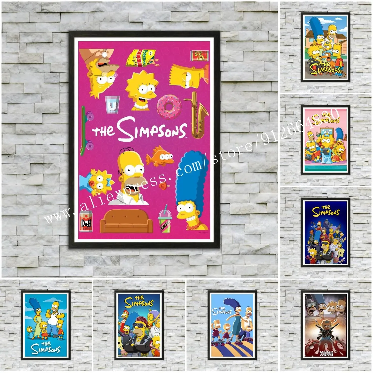 Classic Cartoon TV The Simpson Poster Canvas Prints Bedroom Large Home Decor Wall Art Picture Canvas Wall Office Decor