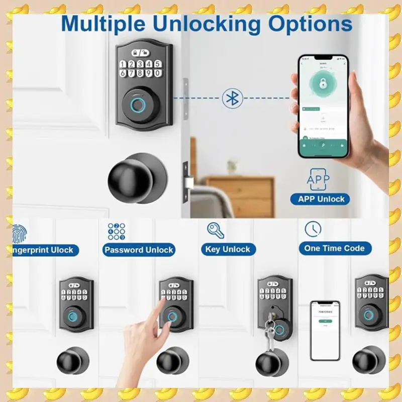 

A45U Fingerprint Door Lock With APP Control/Fingerprint/Password/Key, Smart Deadbolt Lock With Automatic Lock