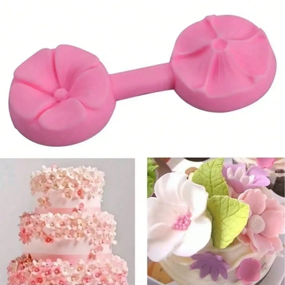 Nuevo Silicona 3D Rosa flor Fondant pastel Chocolate azúcar pastel molde herramientas
