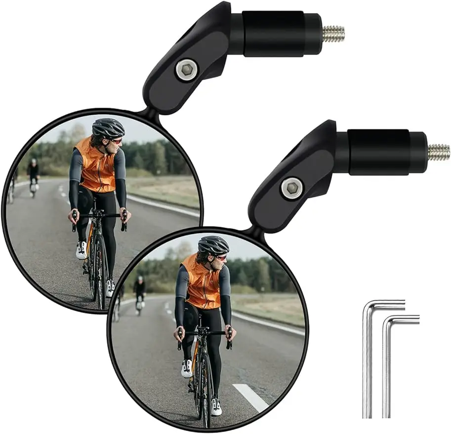 

2 Pcs 360˚ Rotatable Bar End Bicycle Mirrors for Handlebars Wide Angle Convex Bike Mirrors Handlebar Rearview Mirror