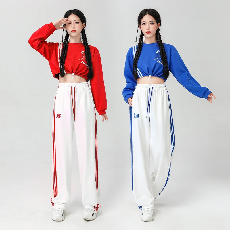 

Комплект спортивной одежды Fitn Dance: укороченный топ и брюки для уличных и джазовых танцев, хлопок/полиэстер, эксклюзивно онлайн