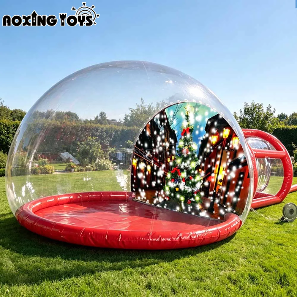 Inflatable Bubble House With Tunnel And Background,Photo Booth Dome Tent For Christmas Advertising Decoration Party Events