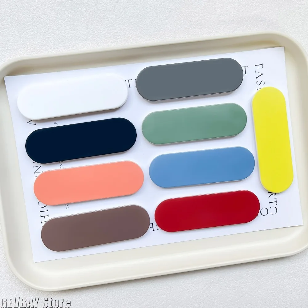 Einfacher Macaron-Einfarbiger Schlanker Push-Pull-Telefonhalter mit Rückseitiger Klebefläche, U-förmiger Desktop-Ständer, Anti-Rutsch-Fingerriemen