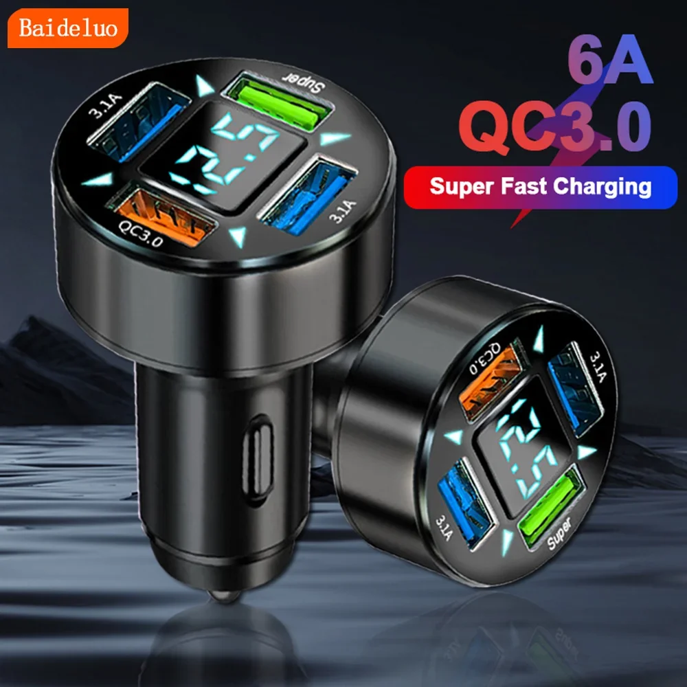 

4-портовое сверхбыстрое зарядное устройство мощностью 66 Вт для моделей 12–24 В — высокоскоростная зарядная док-станция для нескольких устройств