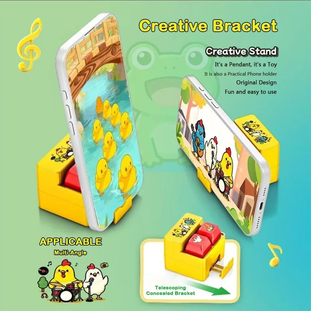 Nieuwe Cartoon Toetsenbord Sleutelhanger DIY Toetsenbord Keycap Mini Dier Sleutelhanger Toetsen Knop Relief Stress Fidget Speelgoed