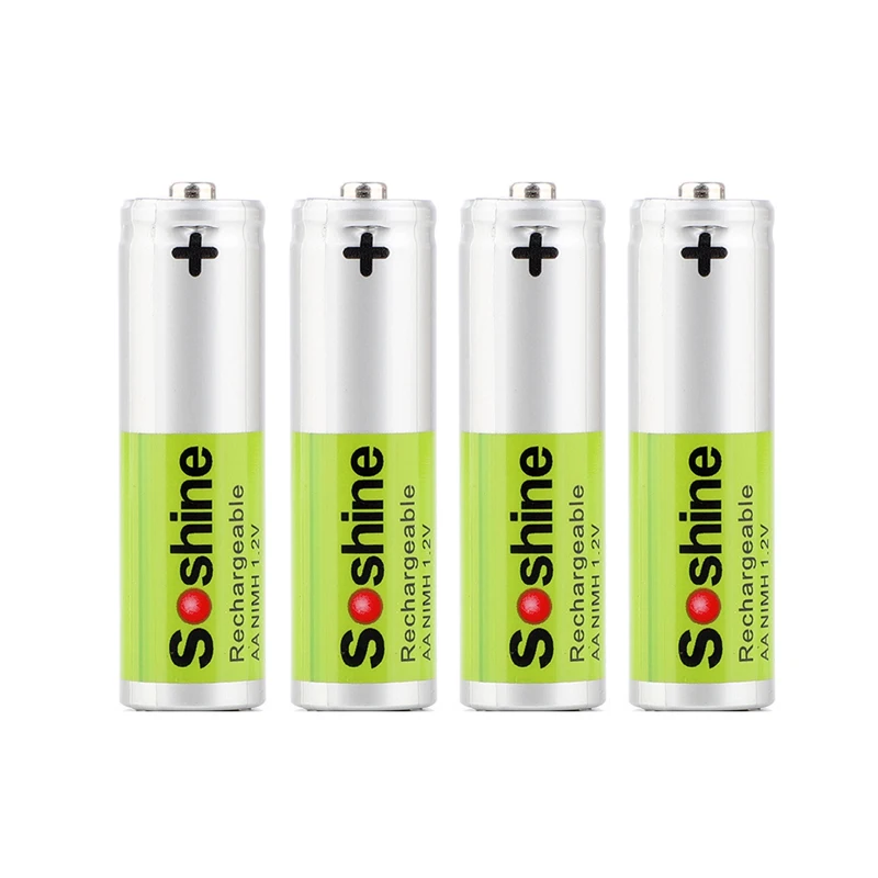 Soshine 8PC AA NIMH Rechargeable Batteries 1.2V 1300mAh Low Self Discharge Battery 1000 Cycles for Remote Control Digital Camera