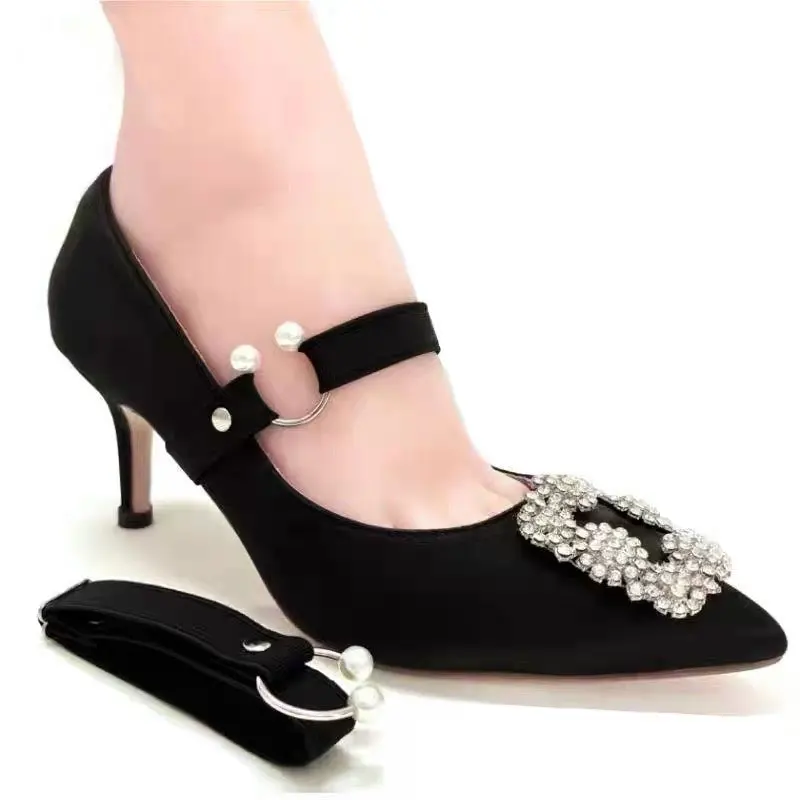 1 Paar abnehmbare, verstellbare, elastische High-Heel-Schuhriemen, Gürtel, Anti-lose Schnürsenkel zum Halten lockerer High Heels