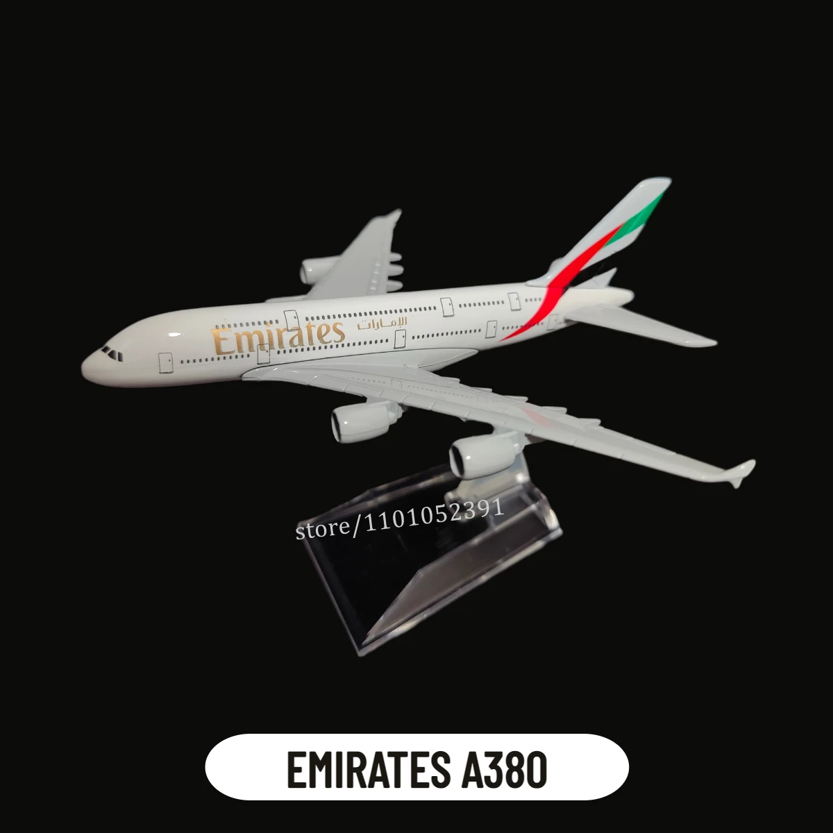 1:400 Metal Aircraft Model Replica, EMIRATES A380 Airplane Scale Miniature Art Decoration Diecast Aviation Collectible Toy Gift