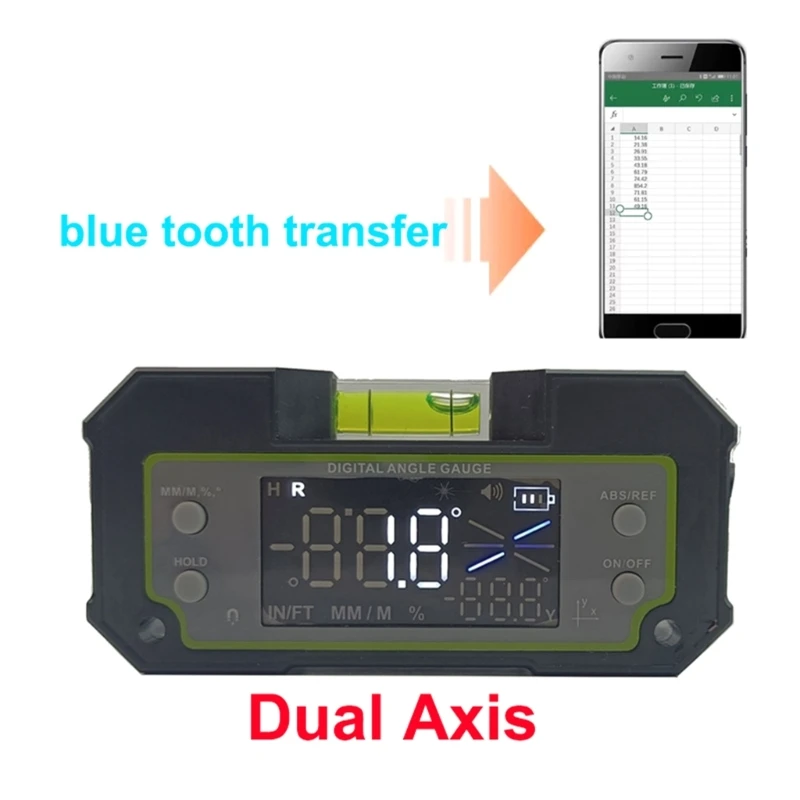 จอแสดงผลดิจิตอลเครื่องวัดไม้โปรแทรกเตอร์ DualAxis Inclinometer